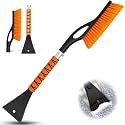 Snow Brush & Ice Scraper, 27 Inch, Ice Scrapers for Car Windshield, Detachable Snow Removal Tool with Ergonomic Foam Grip for Cars Trucks Suvs (Heavy Duty Abs, PVC Brush)