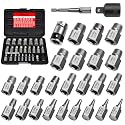 27Pcs Upgrade Screw Extractor Set, Bolt Extractor Kit, Easy Out Bolt Extractor Set, Hex Head Multi-Spline for Removing Stripped, Rounded, Damaged, Broken Screws, Bolts, Studs