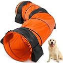 28 in 10 Foot Orange Extra Large Dog Agility Tunnel with Sandbags