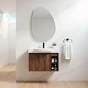 28" Bathroom Vanity with Ceramic Sink, Farmhouse Cabinet, Brown