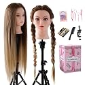 28" Mannequin Head with Hair Cosmetology Manikin Practice Doll Head