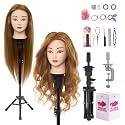 28" Mannequin Head with 80% Real Human Hair with Tripod Stand