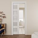 Pocket Door,5-Lite Frosted Glass Doors,Solid Door,28 x 96 Door