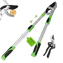 28-38" Extendable Loppers &amp; Pruning Shears Set, SK5 Compound Action 2" Cut