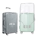 28 inch Trolley Bag Cover/Suitcase Bag Cover/Waterproof Dustproof Luggage Covers/Zippered Clear PVC Suitcase Covers Protectors (Pack of 1) (28 inch) (Heavy Quality)