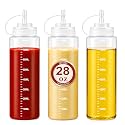 28 oz Squeeze Bottles for Sauces, Syrup Bottles, Ketchup and Mustard Bottle