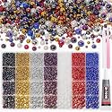 28 Types Color Half Pearls 3-8mm, Gold Silver Flatback Pearls for Crafting