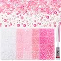 28 Types Flatback Pearls Kit, White Pink Pearls 3-8mm for Crafts