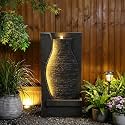 28H Modern Indoor/Outdoor Water Fountain with Soothing LED Light