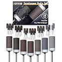 28Pcs Sanding Drums Sandpaper Sticks Set for Dremel Rotary Tool with 1/8" Shank, 180/240/320/600/1000/1500/2000 Grits Different Meet More Needs for Metal Rust Removal/Stone Grinding/Jade Polishing