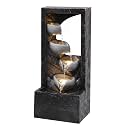 29.1" H Modern Outdoor Water Fountain, 5-Tier Waterfall with LED Lights