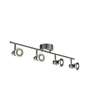 29.7" 4-Light Dimmable LED Track Lighting Kit, Industrial Gunmetal Flush Mount Ceiling Spotlight, Adjustable Heads with Directional Lighting (LED Bulbs Integrated)