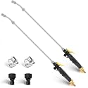 29 Inch Sprayer Wand Replacement Stainless Steel 3/8" Brass Barb Universal Water Spray Parts Metal Adjustable Nozzle Sprayer Wand with Shut off Valve(2 Set)