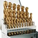 29Pcs(1/16"-1/2") Cobalt Left Hand Drill Bit Set Jobber Length