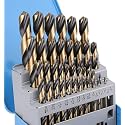 29Pcs(1/16"-1/2") Cobalt Drill Bit Set with Black and Gold Finish