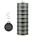 2ft Herb Drying Rack Net Mesh with Green Zippers Hydroponics,Bonus Hook Drying Rack Herbs for Plant Bud Seed, Mesh Hanging Plant Dry,Herb Dry Net for Garden (8 Layer, Zipper Style)