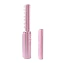 2in-1 Hair Straightening & Styling Brush | USB Wireless, Fast Heat Ceramic for Frizz Control | Travel Mini Flat Iron Comb for Short Hairs, All Hairs Types | Gift for Women, Purple