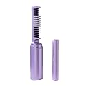 2in-1 Hair Straightening &amp; Styling Brush | USB Wireless, Fast Heat Ceramic for Frizz Control | Travel Mini Flat Iron Comb for Short Hairs, All Hairs Types | Gift for Women, Purple