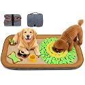 2IN1 Dog Bed Mat&amp;Snuffle Mat for Dogs Large Breed, 28.3''x28.3'' Interactive Puzzle Dog Food Mat, Easy to Clean, Durable, Mental Stimulation &amp; Slow Feeding Game for All Breeds
