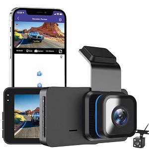 2k dual dash cam with gps wifi 3-inch screen night vision g-sensor parking monitor car dashboard camera for front and rear