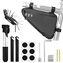 2L Bike Frame Storage Bag with Water Resistant Reflective ,Bike Tire Repair Tool Kit,Mini Bike Pump,16 in 1 Multitool & Bicycle Tyre Lever Patch Repair Tool Accessories Set for Mountain Road Bike, MTB
