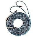 2M Long Recessed 2Pin IEM Cable, in Ear Monitor Replacement Earphone Cable, KBEAR ST12 Plus 8 Core 4N OFC Silver-plated Headphone Wire for KZ ZS10 PRO/ZSN PRO X/CCA CRA Earbuds (Blue-Black,2PIN 3.5MM)