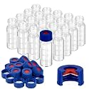 2mL Autosampler Vials, White PTFE and Red Silicone Septa, 100Pcs