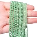 2mm 180pcs Natural Green Jade Stone Beads, Songxi Small Faceted Round Loose Gemstone Beads for Jewelry Making, DIY Art and Craft, Bracelet for Necklace (1 Strand)