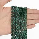 2mm 180pcs Natural Green Mica Stone Beads, Songxi Small Faceted Round Loose Gemstone Beads for Jewelry Making, DIY Art and Craft, Bracelet Beads for Necklace (1 Strand)