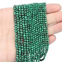 2mm 180pcs Natural Green Peacock Stone Beads, Songxi Small Faceted Round Loose Gemstone for Jewelry Making, DIY Art and Craft, Bracelet Necklace (1 Strand)