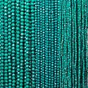 2mm 180pcs Natural Green Turquoise Stone Beads, Songxi Small Faceted Round Loose Gemstone Beads for Jewelry Making, DIY Art and Craft, Bracelet for Necklace (1 Strand)