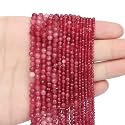 2mm 180pcs Natural Ruby Stone Beads, Songxi Small Faceted Round Loose Gemstone Beads for Jewelry Making, DIY Art and Craft, Bracelet Beads for Necklace (1 Strand)