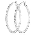 2MM Silver-Plated Cubic Zirconia Hoop Earrings Hypoallergenic Large Hoops