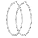 2MM Silver-Plated Cubic Zirconia Hoop Earrings Hypoallergenic Large Hoops