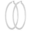 2MM Silver-Plated Cubic Zirconia Hoop Earrings Hypoallergenic Large Hoops