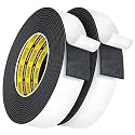 Heavy Duty Double Sided Tape,Black Foam Tape,2 Pack 2 in X 16.4 ft