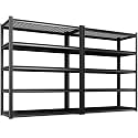 2Pack 5 Tier Heavy Duty Garage Shelving,2500LBS Adjustable Metal Storage Shelves, Boltless Industrial Shelving Unit for Garage, Basement, Warehouse, Pantry, Closet, Kitchen, 78"x 46"x 20" Black