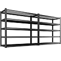 2Pack 59" W Heavy Duty 5-Tier Garage Shelving Unit,2500 lbs Capacity Adjustable Metal Storage Rack, Boltless Steel Shelves for Garage, Basement, Warehouse, Pantry &amp; Kitchen 72"x59"x20",Black