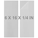 2Pack 6061 T651 Aluminum Sheet Metal 6 x 16 x 1/4 (6MM) Inch Thick Flat Plain Aluminum Plate Covered with Protective Film, Heat Treatable Rectangle 6MM Aluminum Metal Plate for Industrial