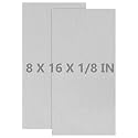 2Pack 6061 T651 Aluminum Sheet Metal 8 x 16 x 1/8 (0.125”) Inch Flat Plain Aluminum Plate Covered with Protective Film, Heat Treatable Rectangle 3MM Aluminum Metal Plate for Industrial, Crafting
