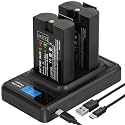 2Pack 7200mAh Replacement Battery with Charger Station for Ring-Doorbell Camera 2/3/3 Plus/4, Spotlight & Stick Up Cam, Rechargeable Upgraded Lithium Li-ion Batteries 3.65V (2Pack 7200mAh+LED charger)