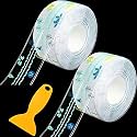 2Pack Bathroom And Kitchen Caulking Tape Sealer,Pvc Sealing Caulk For Sink,Tub Perimeter,Floor Wall Edges,Self Adhesive Decorative Caulking Strips(Transparent Leaves 2 Rolls)