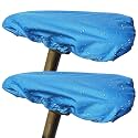 2Pack Bicycle Saddle Rain Covers—UV-Protective, Waterproof, Dustproof, and Windproof; Fits Mountain, City, and E-Bike Saddles Secured with Elastic Straps and Snap Clips All-Season Use;Sky blue