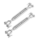 2Pack Heavy Duty Turnbuckle 1/2*6 Inch,2200 lbs Working Load Limit, Weather Resistant,Hot Dipped Galvanized Steel Jaw and Jaw Turnbuckle for Tractor, Wire Rope Tension, Sun Shade Tent, Treehouse, Deck