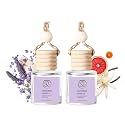 2Pack Lavender Vanilla Scented Automotive Air Freshener Set, Car Accessories Decoration Hanging Scented Car Diffuser for Men Women Best Gifts