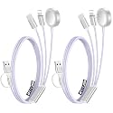 2Pack Travel Essentials for Apple Watch Charger,3-in-2 Multi Charging Cable