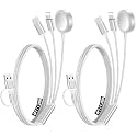 2Pack Travel Essentials for Apple Watch Charger,3-in-2 Multi Charging Cable