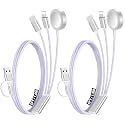 2Pack Multi Charging Cable Cord for Travel Essentials,Apple Watch Charger,iPhone Charger,[3-in-2] Type C/Lightning Cable Portable Designed for iWatch,iPhone 17-8,Galaxy S26-21,AirPods,iPad-1.5M Purple