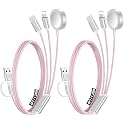 2Pack Travel Essentials for Apple Watch Charger,3-in-2 Multi Charging Cable
