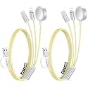 2Pack Travel Essentials for Apple Watch Charger,3-in-2 Multi Charging Cable